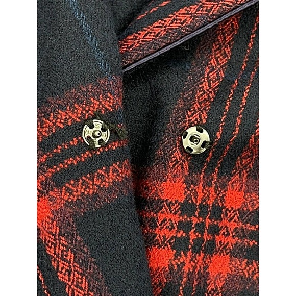 FRNCH Paris Coat Jacket With Buckle In Plaid Size Large - Picture 6 of 9